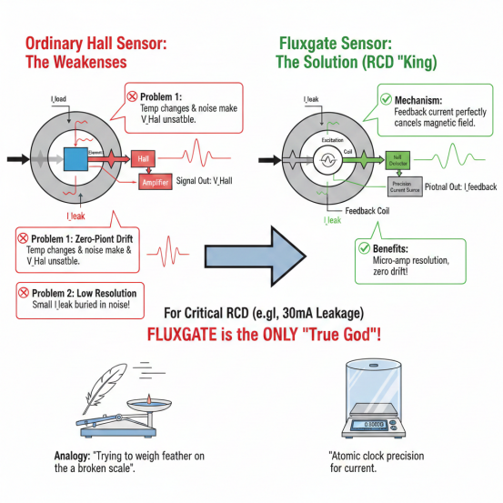 磁通门电流传感器测量漏电流